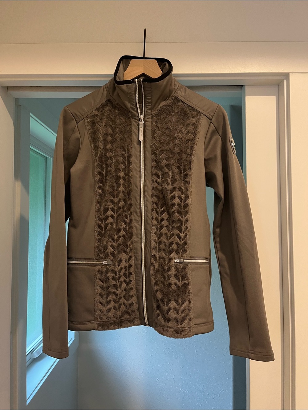 Luhta Gray Stylish Zip Jacket